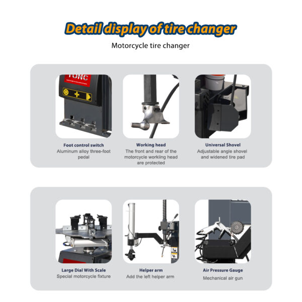 TONC T910Motorcycle Tire Changers-Garage Motorcycle Tire Machine - Image 2