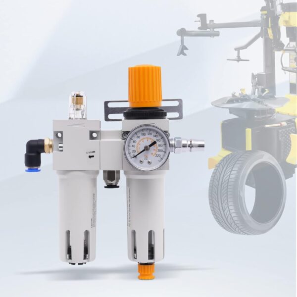 1/2" NPT Tire Changer Air Pressor Oil Water Regulator Separator with Pressure Gauge, Anti-Corrosion Plastic Housing, Visible Bowl, Complete Accessories, and Maximum Pressure of 145Psi - Image 6