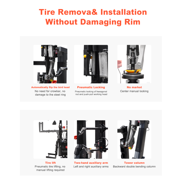 TONC Luxury Tire Mount Machine 28" Non-touch Automatic Tyre Changer & 28" Wheel Balancer Workshop Tire Changing Machine - Image 3