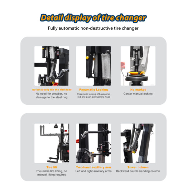 TONC Luxury Tire Mount Machine 28" Non-touch Automatic Tyre Changer & 28" Wheel Balancer Workshop Tire Changing Machine - Image 2