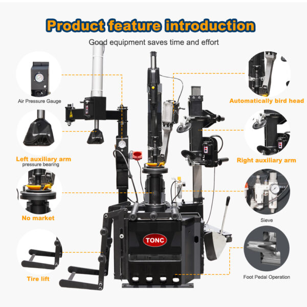 TONC Luxury Tire Mount Machine 28" Non-touch Automatic Tyre Changer & 28" Wheel Balancer Workshop Tire Changing Machine - Image 3