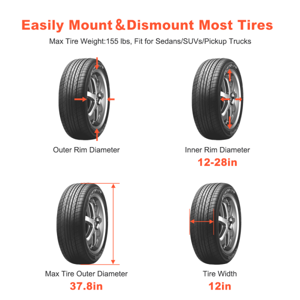 TONC Luxury Tire Mount Machine 28" Non-touch Automatic Tyre Changer & 28" Wheel Balancer Workshop Tire Changing Machine - Image 4