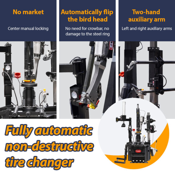 TONC Luxury Tire Mount Machine 28" Non-touch Automatic Tyre Changer & 28" Wheel Balancer Workshop Tire Changing Machine - Image 5