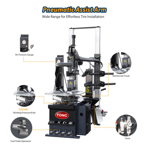 TONC T990 Vertical lift Tyre Changing Machine  Tire Changer Machine for Car - Image 7