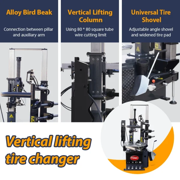 TONC T990 Vertical lift Tyre Changing Machine  Tire Changer Machine for Car - Image 9