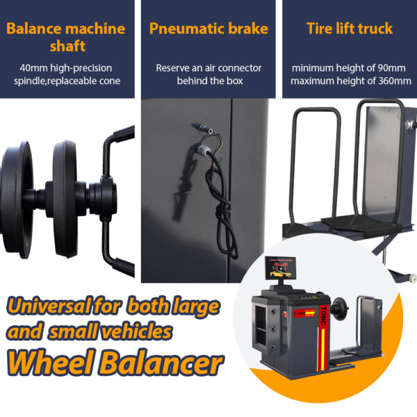 tonctools Automatic wheel balancer, touchless industrial heavy-duty wheel balancer - Image 6