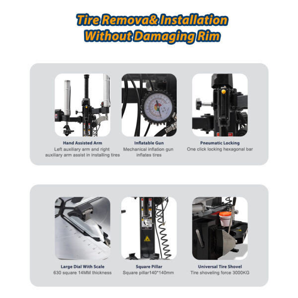 tonctools Left and right auxiliary arm DUAL ARM TIRE CHANGER T966 - Image 2
