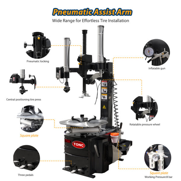 tonctools Left and right auxiliary arm DUAL ARM TIRE CHANGER T966 - Image 7